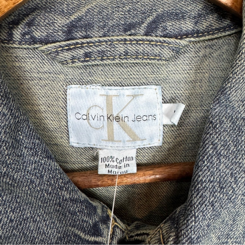 Vintage Calvin Klein Jeans Men's Dark Blue Denim Vest Dead Stock - Picture 9 of 13
